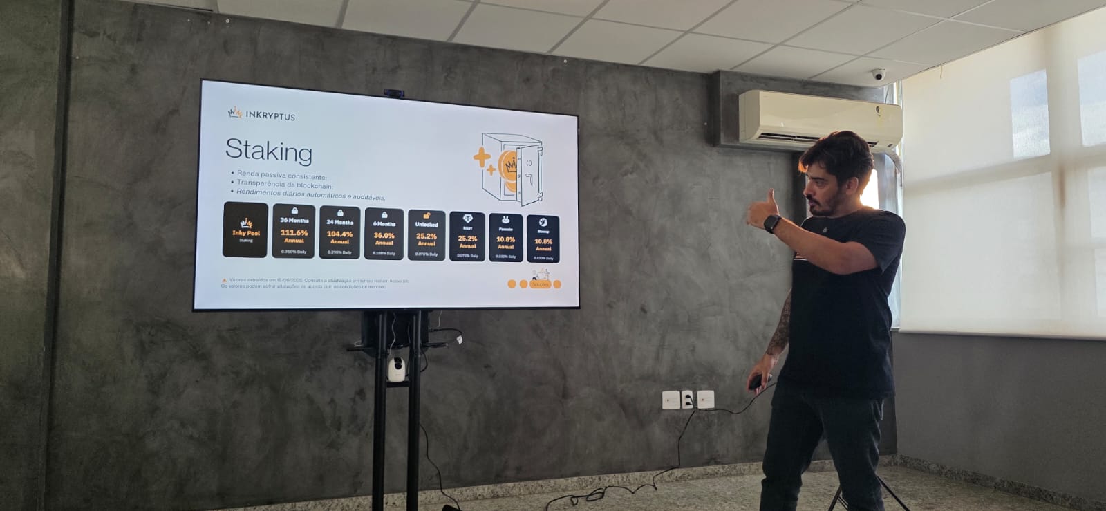 Bruno Fernandes, Head de Prdutos Inkryptus, apresentando a história da Inkryptus